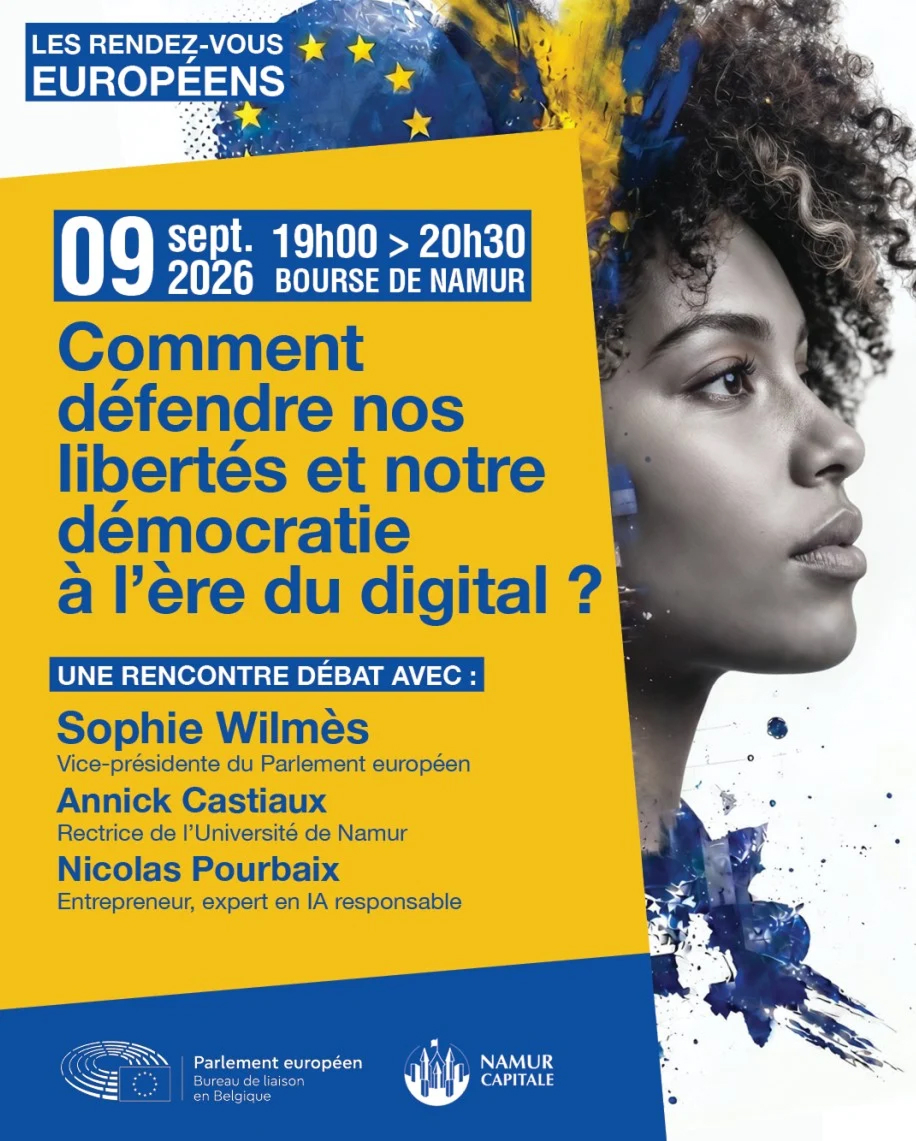 Affiche de l'évènement "Comment défendre nos libertés et notre démocratie à l'ère du digital ?"