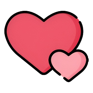 Une icône comprenant 2 coeurs fusionnant ensemble