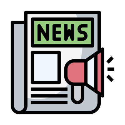 Une icône représentant un journal et un mégaphone ou l'on peut lire "News" 